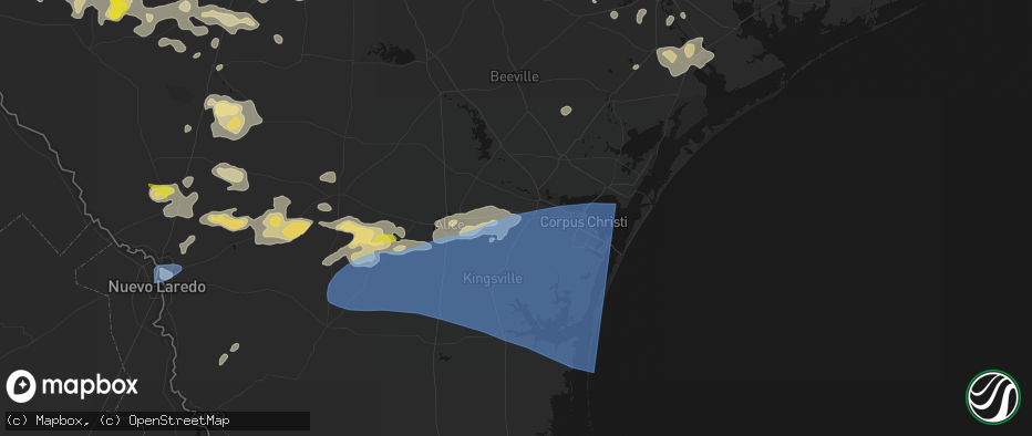 Hail map in Robstown, TX on May 26, 2026