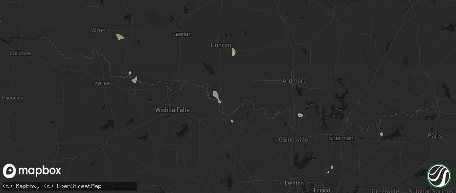 Hail map in Ryan, OK on May 26, 2026