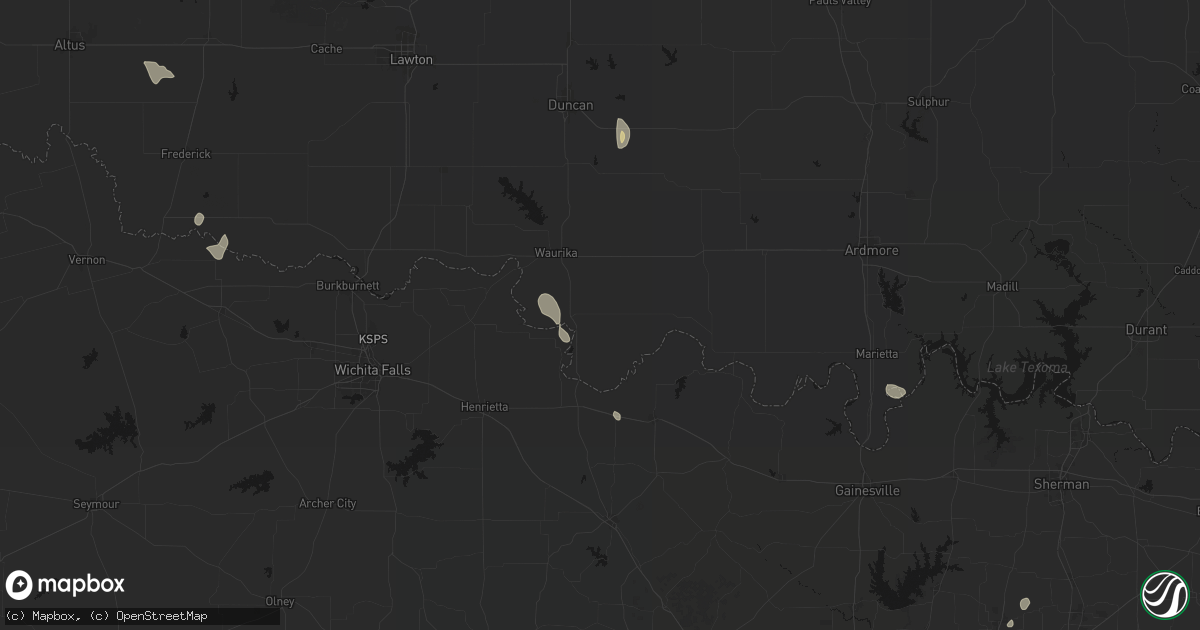 Hail map in Ryan, OK on May 26, 2026