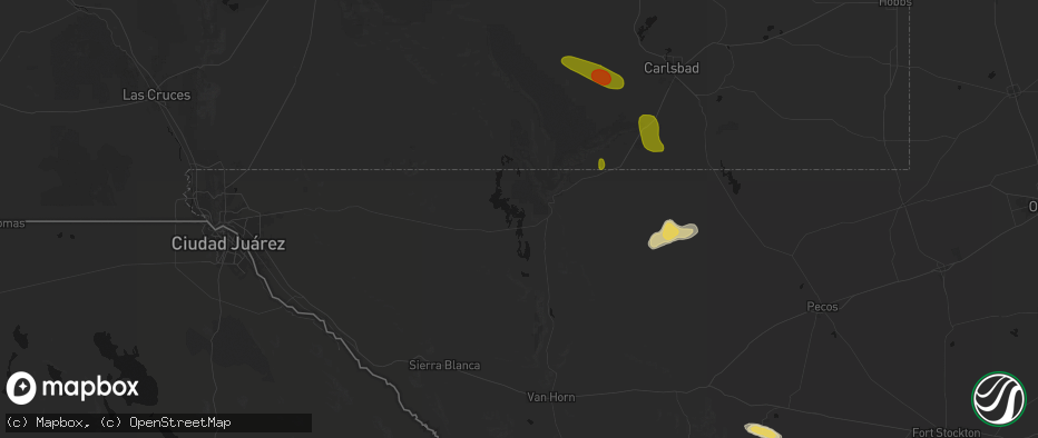 Hail map in Salt Flat, TX on May 26, 2026