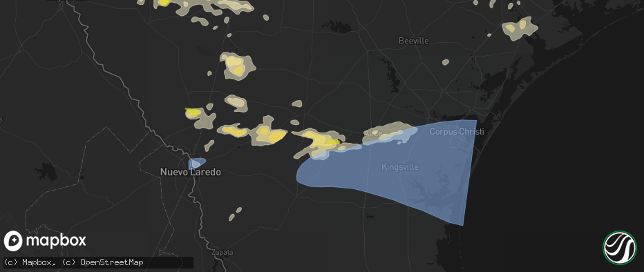 Hail map in San Diego, TX on May 26, 2026