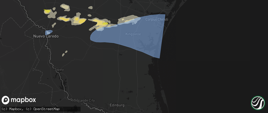 Hail map in Sarita, TX on May 26, 2026