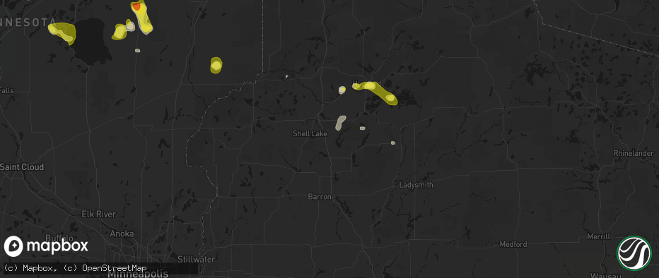Hail map in Sarona, WI on May 26, 2026