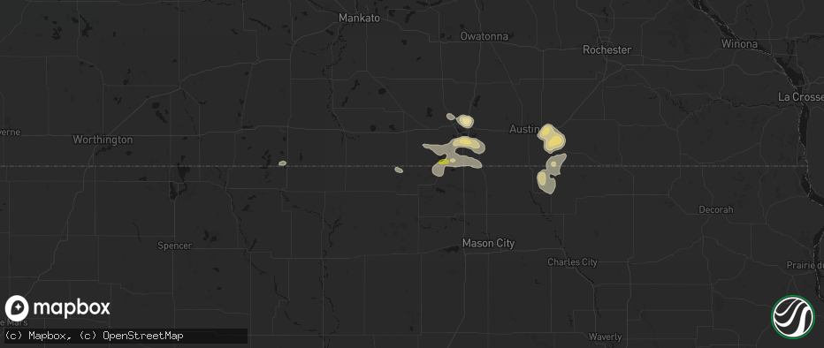 Hail map in Scarville, IA on May 26, 2026