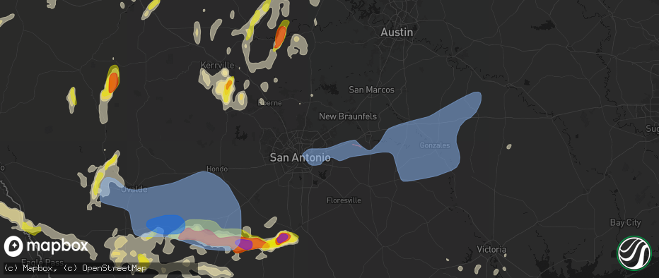 Hail map in Schertz, TX on May 26, 2026