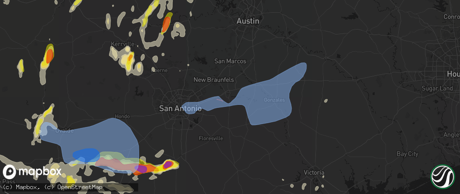 Hail map in Seguin, TX on May 26, 2026