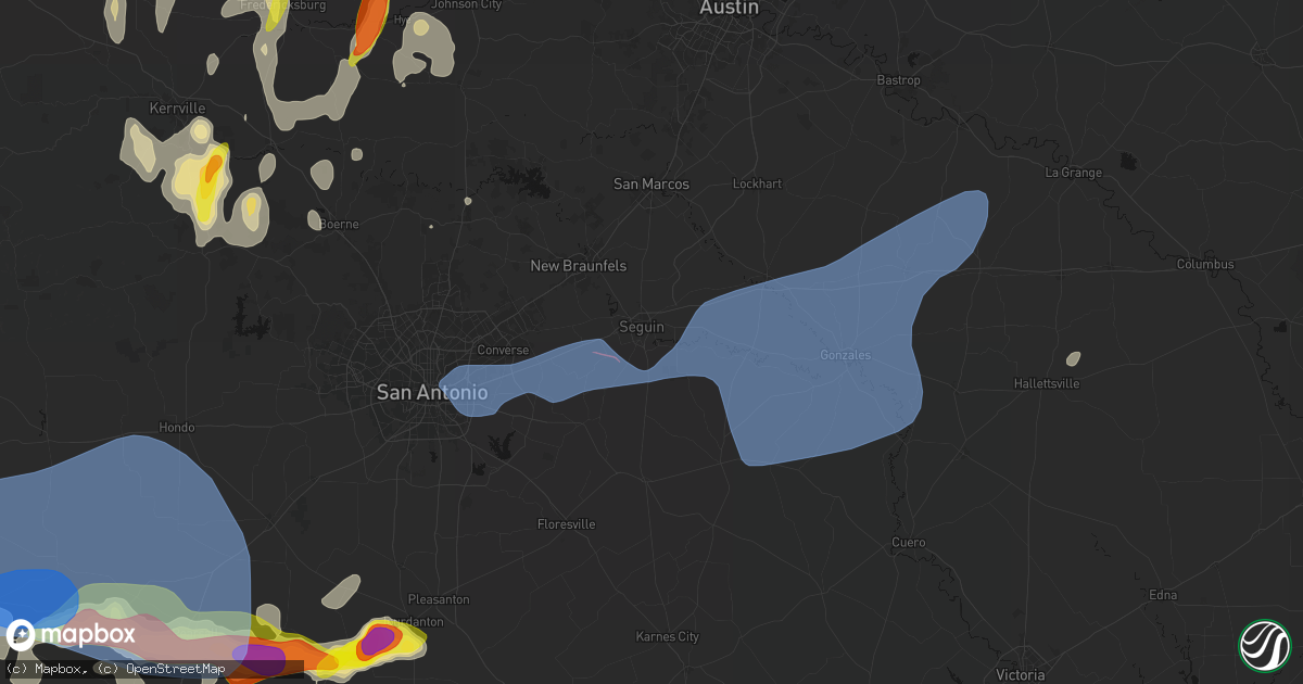 Hail map in Seguin, TX on May 26, 2026