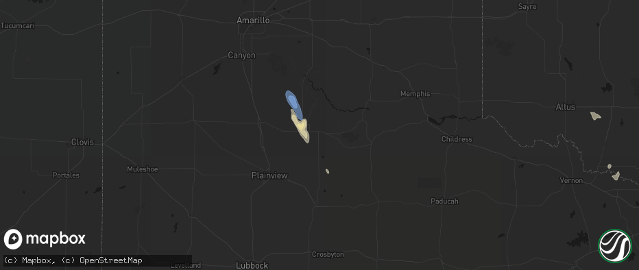 Hail map in Silverton, TX on May 26, 2026