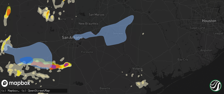 Hail map in Smiley, TX on May 26, 2026