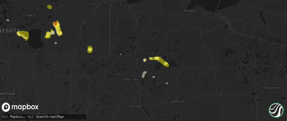 Hail map in Springbrook, WI on May 26, 2026