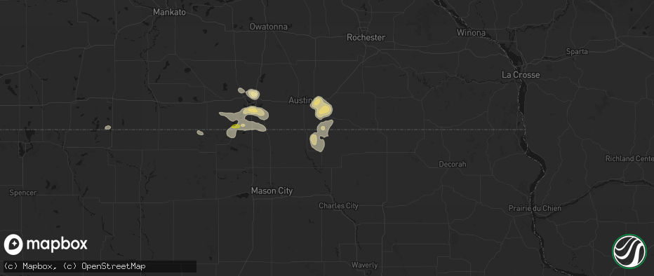 Hail map in Stacyville, IA on May 26, 2026