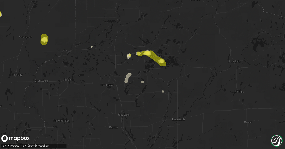 Hail map in Stone Lake, WI on May 26, 2026