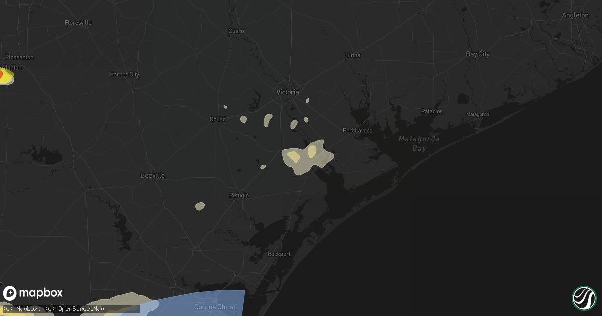 Hail map in Tivoli, TX on May 26, 2026