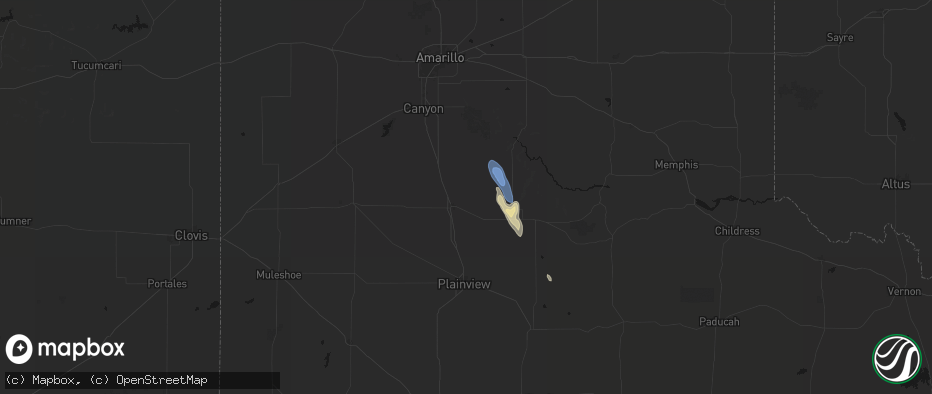 Hail map in Tulia, TX on May 26, 2026