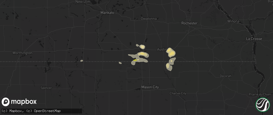 Hail map in Twin Lakes, MN on May 26, 2026