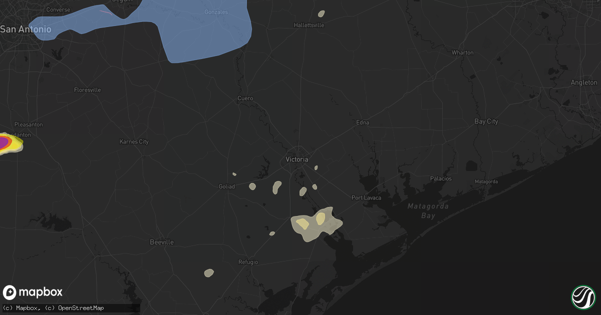 Hail map in Victoria, TX on May 26, 2026
