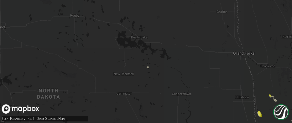 Hail map in Warwick, ND on May 26, 2026