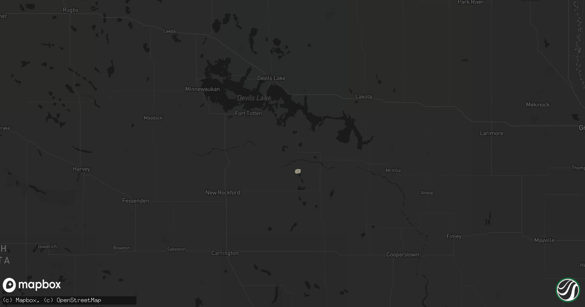 Hail map in Warwick, ND on May 26, 2026