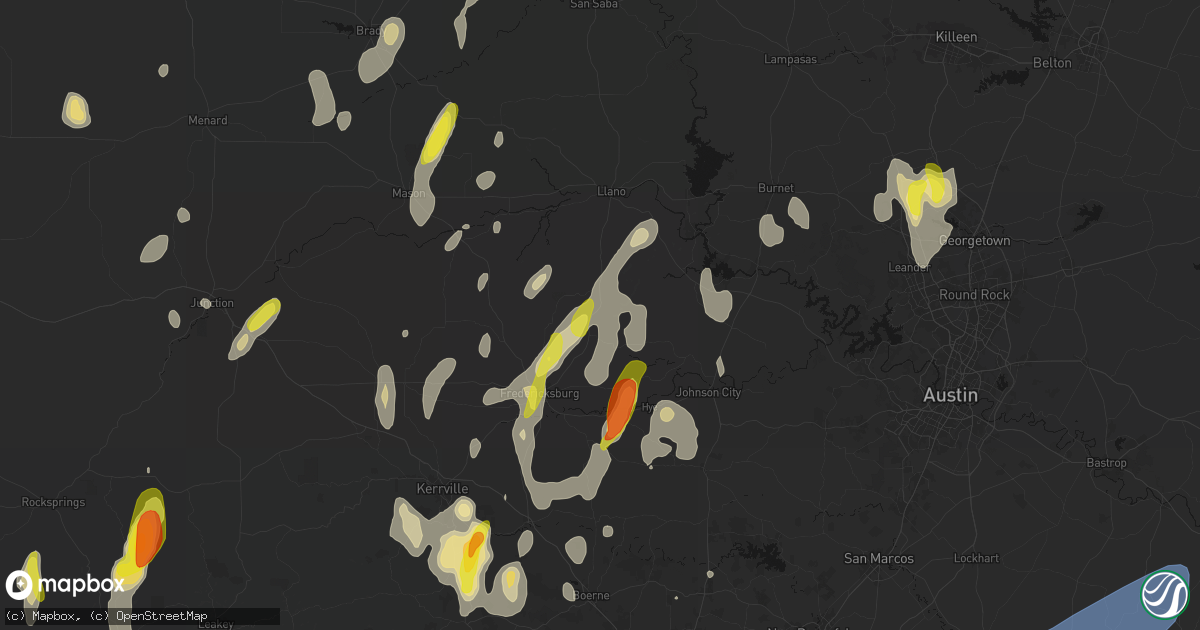 Hail map in Willow City, TX on May 26, 2026