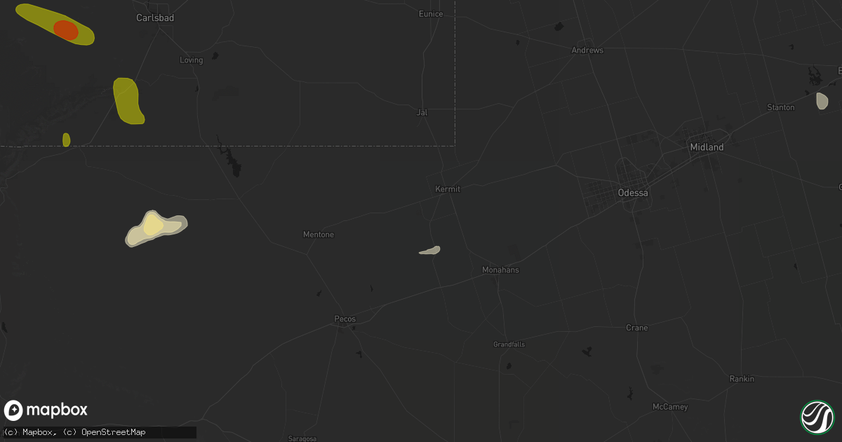 Hail map in Wink, TX on May 26, 2026