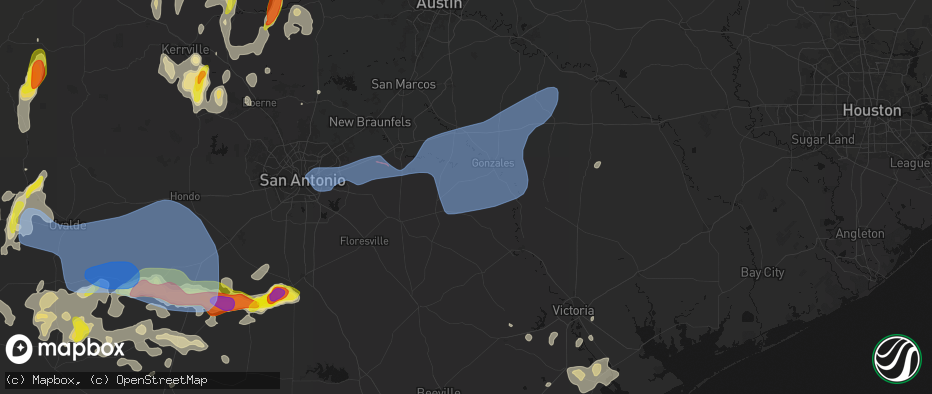 Hail map in Wrightsboro, TX on May 26, 2026