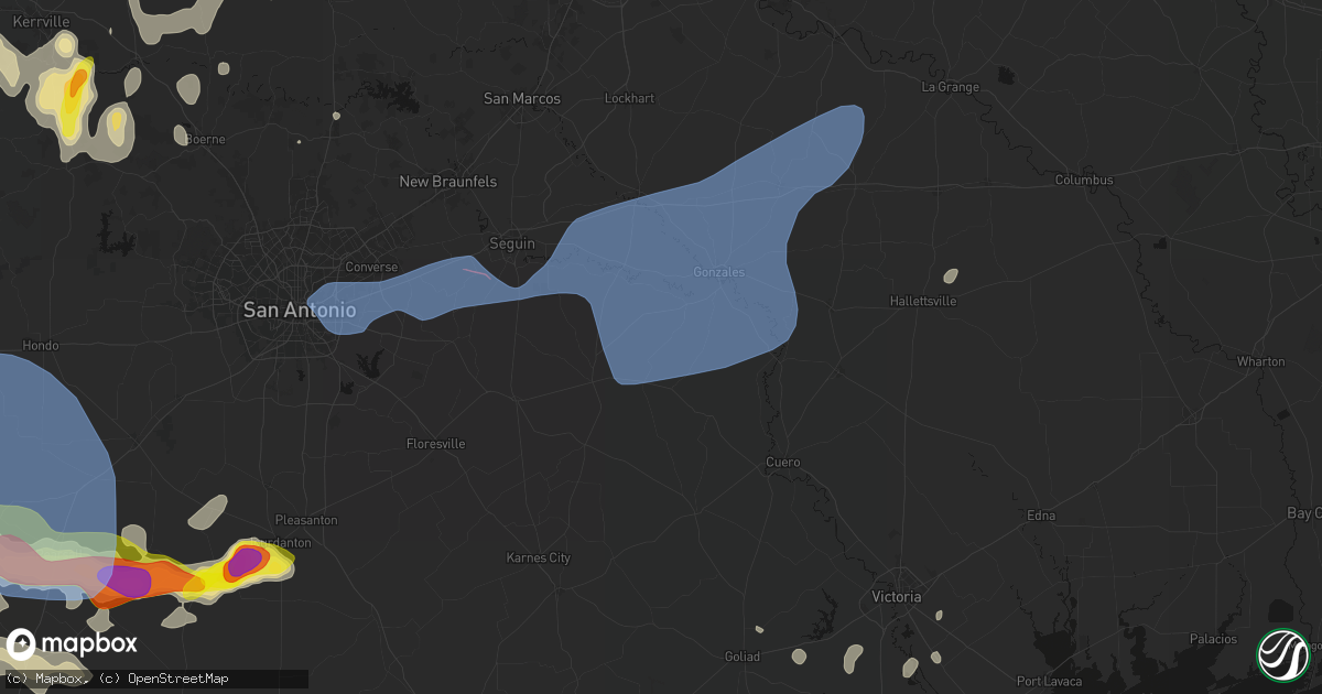 Hail map in Wrightsboro, TX on May 26, 2026
