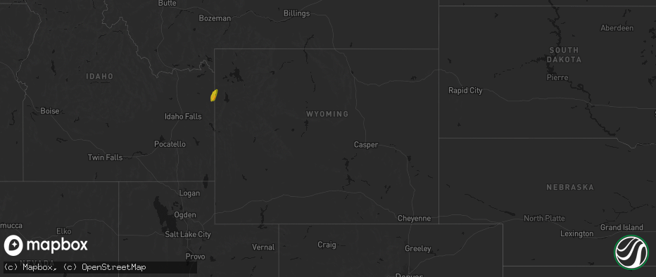 Hail map in Wyoming on May 26, 2026