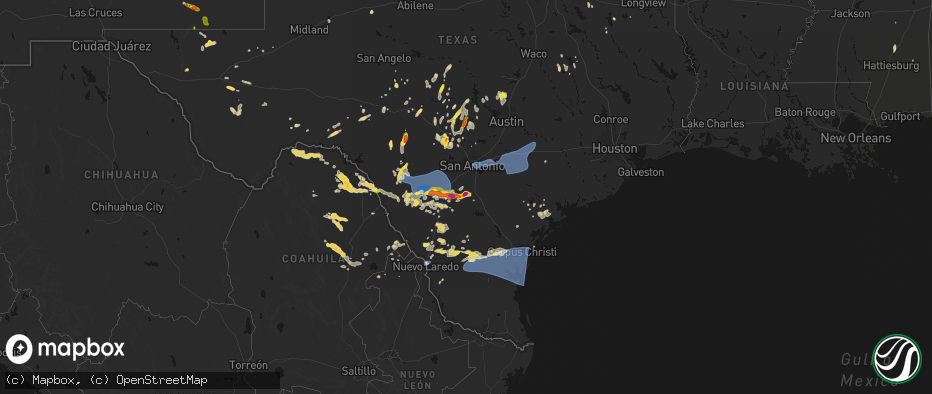 Hail map on May 26, 2026