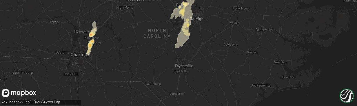 Hail map in Cary, NC on May 27, 2011