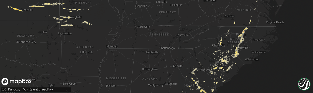 Hail map in Georgia on May 27, 2011