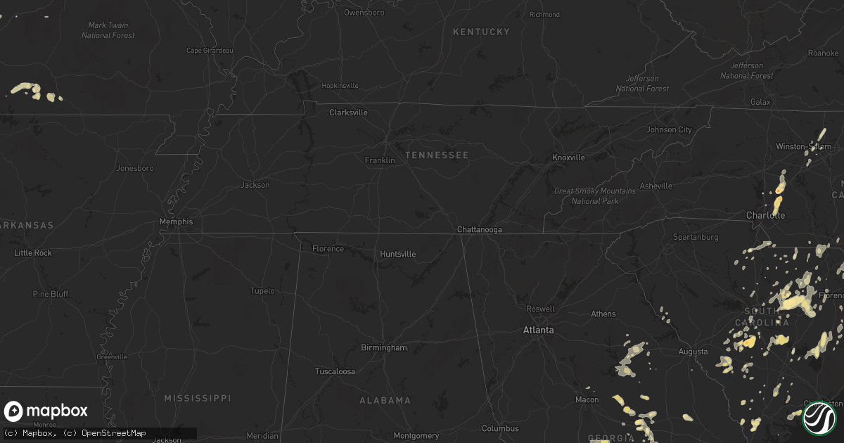 Hail map in South Carolina on May 27, 2011