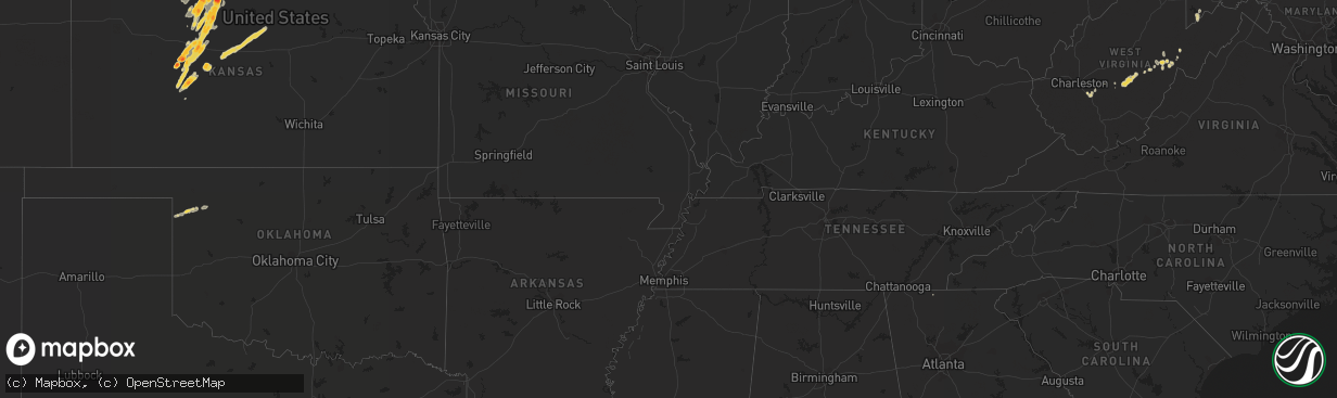 Hail map on May 27, 2012