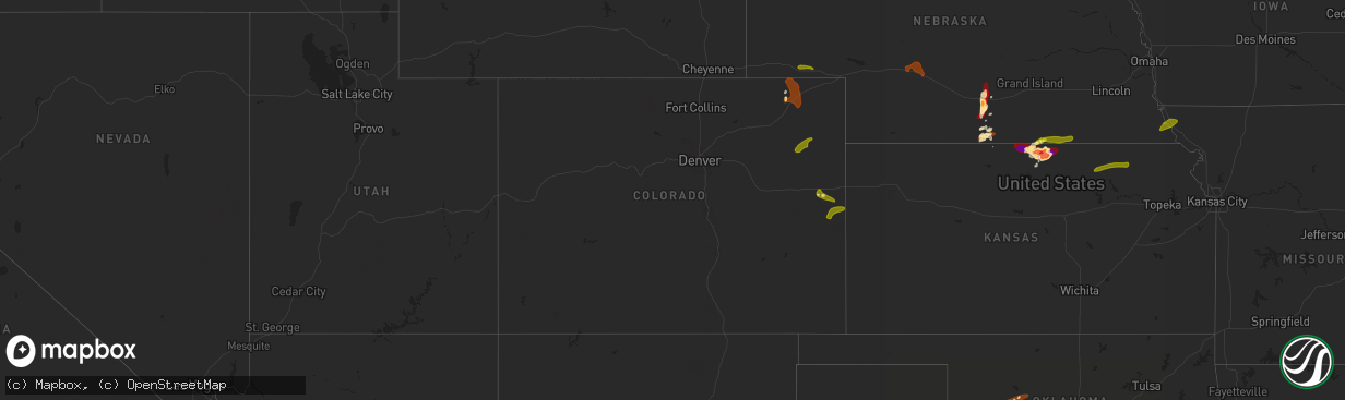 Hail map in Colorado on May 27, 2013