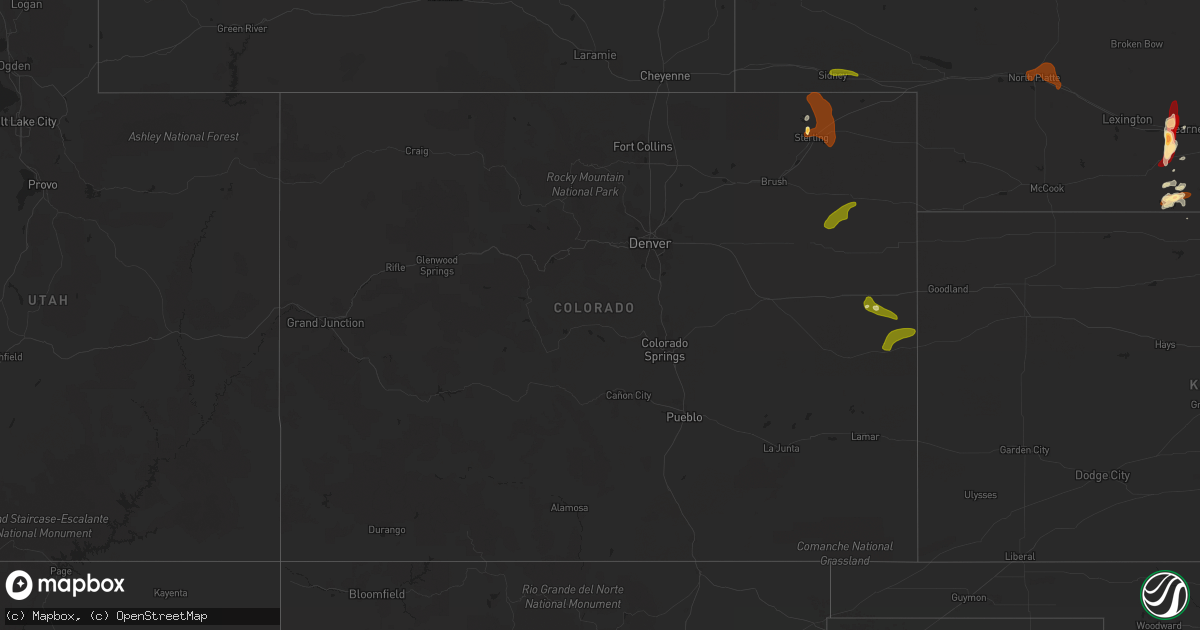 Hail map in Colorado on May 27, 2013