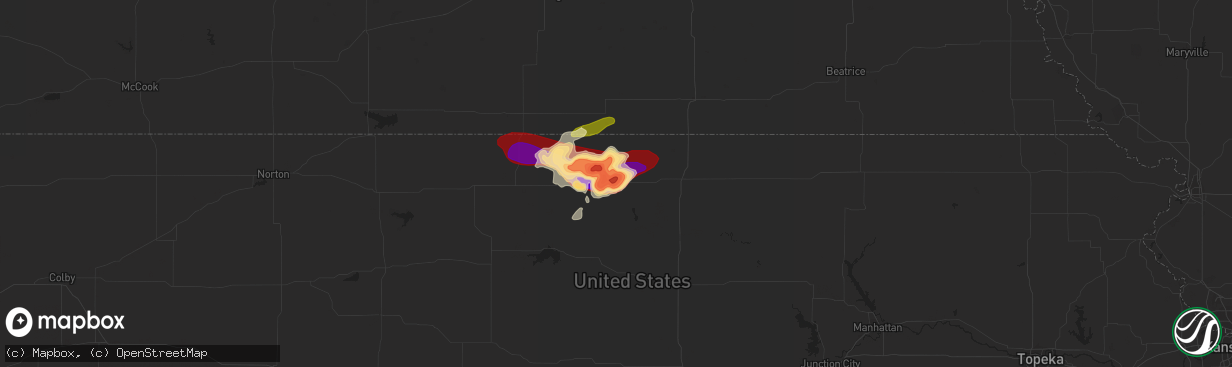 Hail map in Formoso, KS on May 27, 2013
