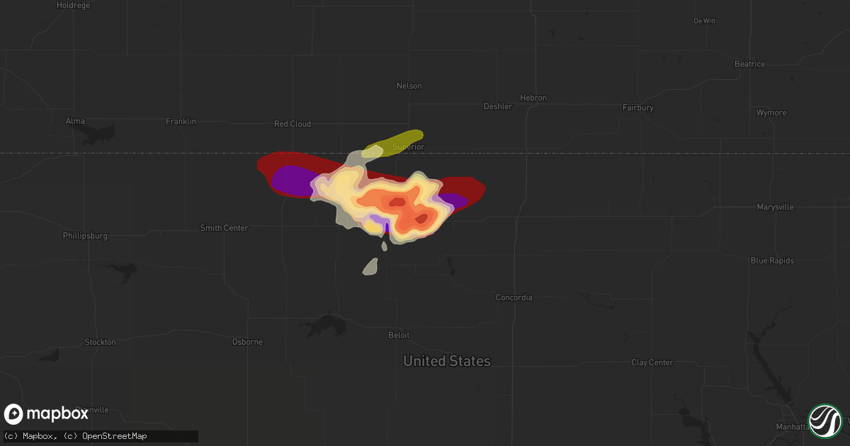 Hail map in Formoso, KS on May 27, 2013