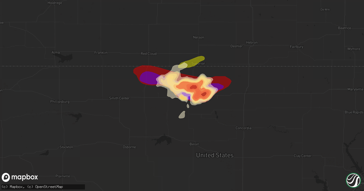 Hail map in Mankato, KS on May 27, 2013