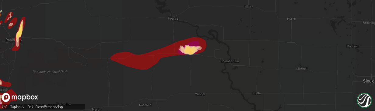 Hail map in Presho, SD on May 27, 2013
