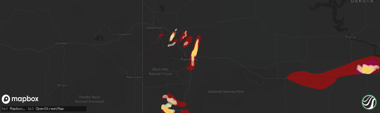 Hail map in Rapid City, SD on May 27, 2013