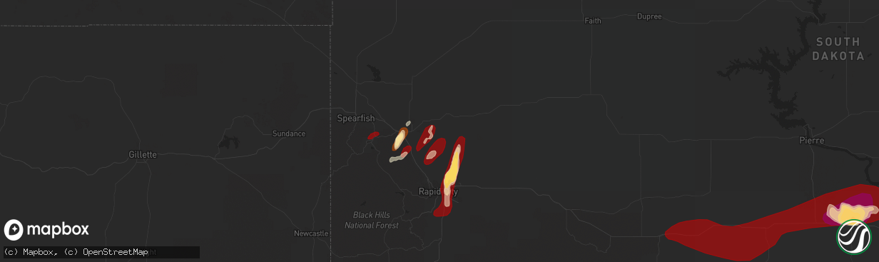 Hail map in Sturgis, SD on May 27, 2013
