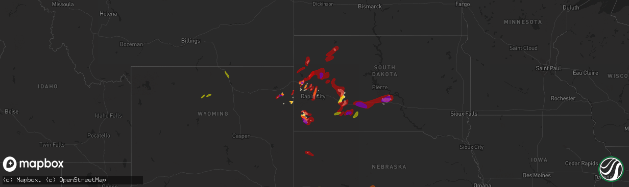 Hail map on May 27, 2013