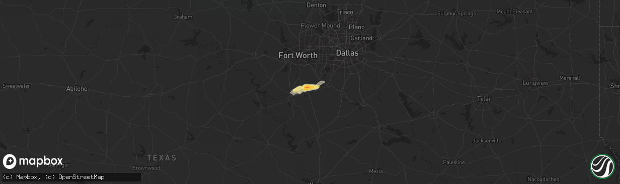 Hail map in Alvarado, TX on May 27, 2014