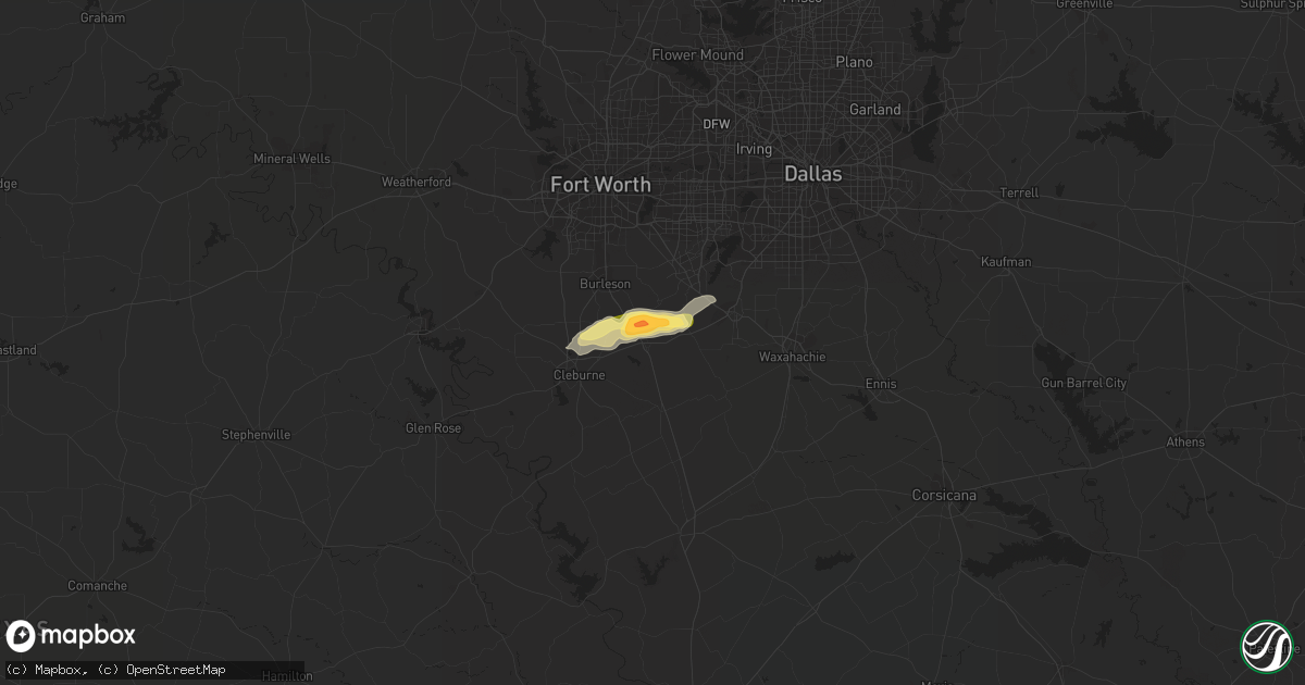 Hail map in Alvarado, TX on May 27, 2014