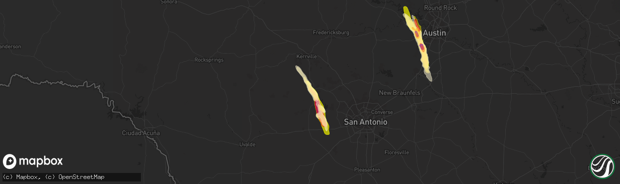 Hail map in Bandera, TX on May 27, 2014