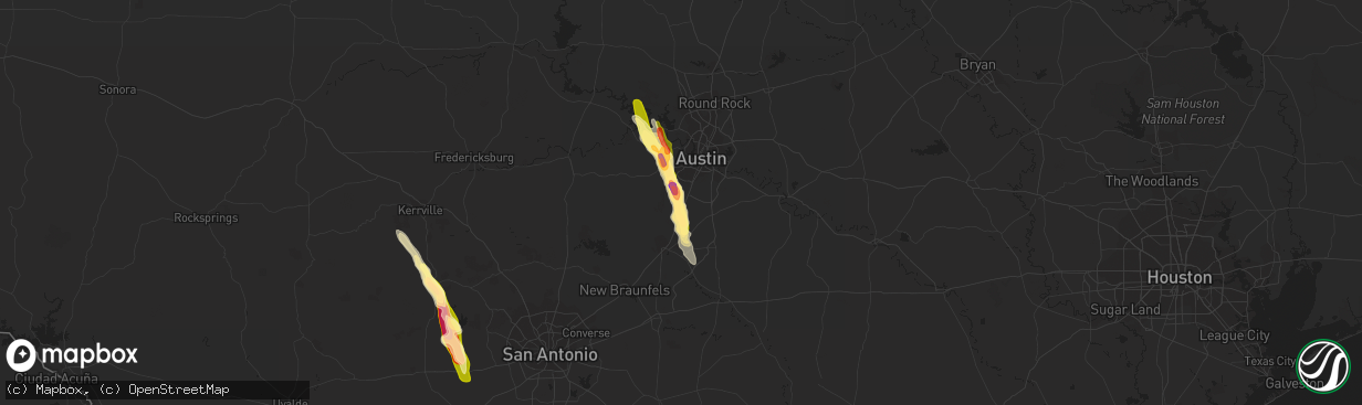 Hail map in Buda, TX on May 27, 2014