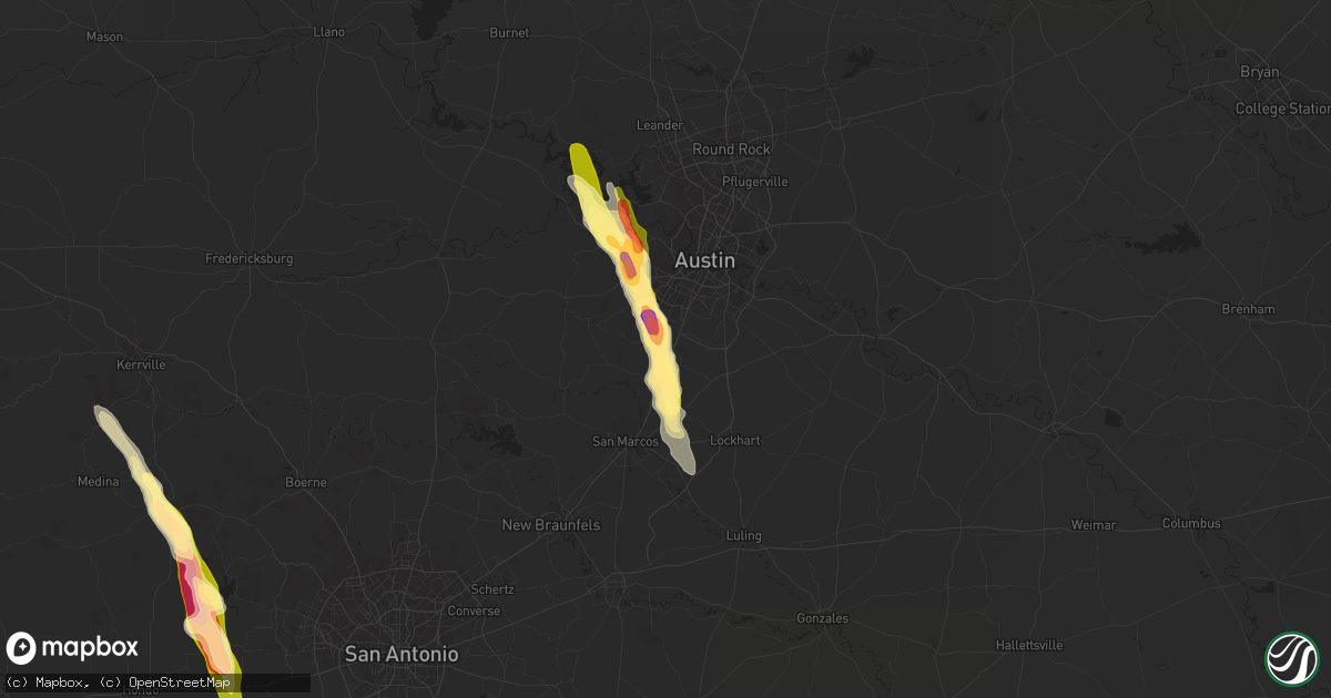 Hail map in Buda, TX on May 27, 2014