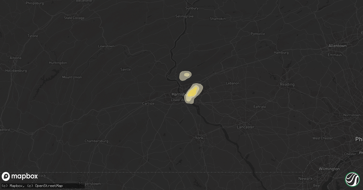 Hail map in Harrisburg, PA on May 27, 2014