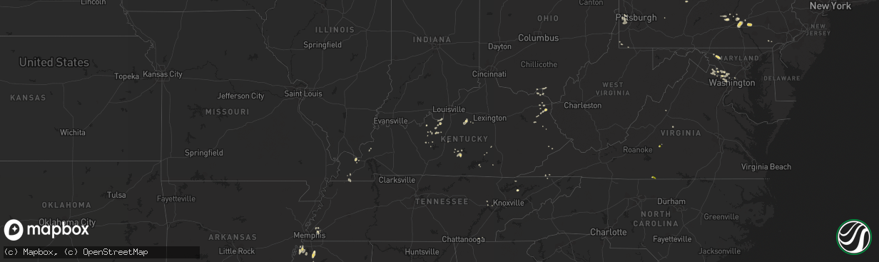 Hail map in Kentucky on May 27, 2014