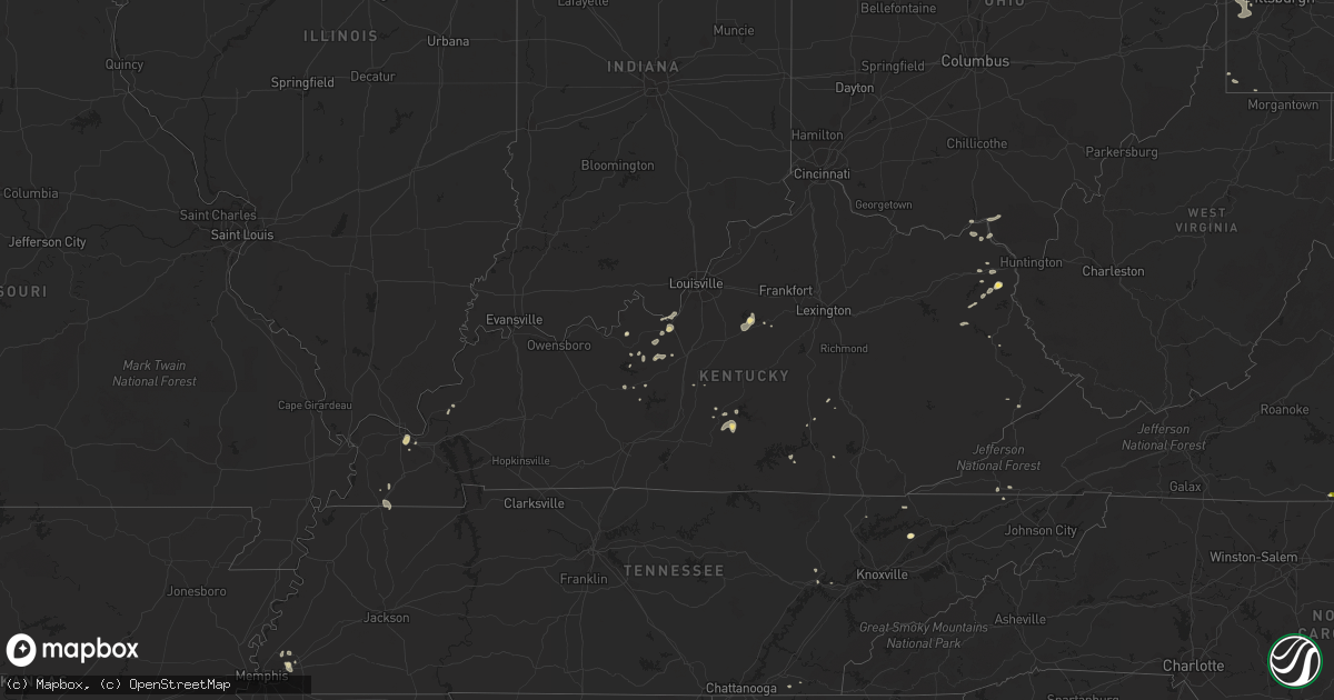 Hail map in Kentucky on May 27, 2014
