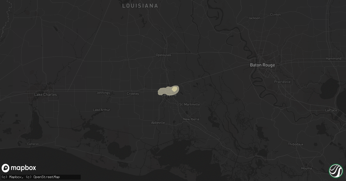 Hail map in Lafayette, LA on May 27, 2014
